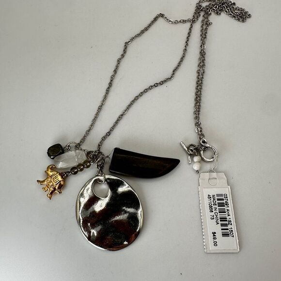 STILL WITH TAG! J.Jill 30" silver toned necklace with charms as pendants! - Picture 4 of 14